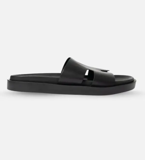 Sandale Cuir Noir